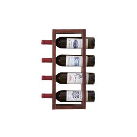 Wall Mounted Wood Vertical Wine Rack Holder Storage Shelf Organizer for 4 Bottles - Home, Kitchen, Dining Room Bar D√©cor - Walnut4 Bottle wall wine r