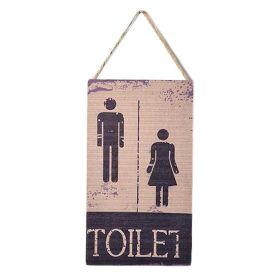 Retro Restroom Wooden Hanging Plaque Sign Cafe Toilet Wall Decoration Hanging Sign - Default