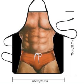 1pc Personality Funny Apron; Novelty And Creative Muscle Men Apron; 23.7"x18.7" - Apron