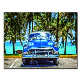 Oppidan Home "Classic Car at the Beach" Acrylic Wall Art (32"H x 48"W) - as Pic