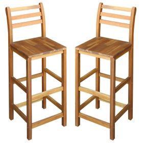 Bar Chairs 2 pcs Solid Acacia Wood - Brown