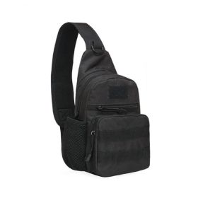 Tactical Shoulder Bag; Molle Hiking Backpack For Hunting Camping Fishing; Trekker Bag - Black