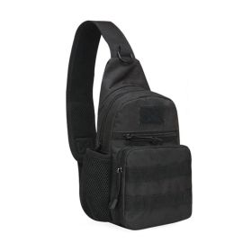 Military Tactical Shoulder Bag; Trekking Chest Sling Bag; Nylon Backpack For Hiking Outdoor Hunting Camping Fishing - Black - Nylon