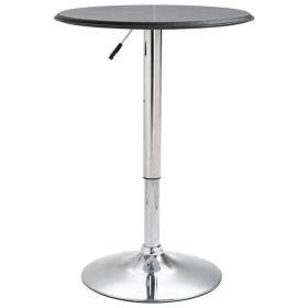 Bar Table Black √ò23.6" MDF - Black