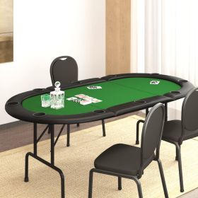 10-Player Folding Poker Table Green 81.1"x41.7"x29.5" - Green