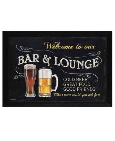 "Welcome to Our Bar" by Artisan Debbie Dewitt, Ready to Hang Framed Print, Black Frame - as Pic