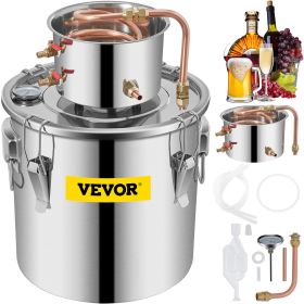 VEVOR Alcohol Still 8Gal 30L Stainless Steel Water Alcohol Distiller Copper Tube Home Brewing Kit Build-in Thermometer for DIY Whisky Wine Brandy - De