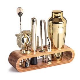 Bar Tools Cocktail Making 10-in-1 Cocktail Shaker Set Kit - Gold - Stainless Steel