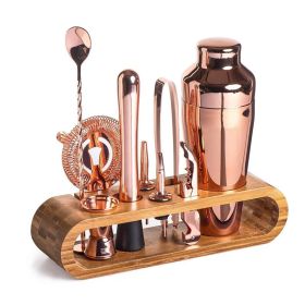 Bar Tools Cocktail Making 10-in-1 Cocktail Shaker Set Kit - Rose Gold - Stainless Steel