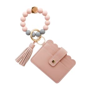 Silicone Bracelet Wrist Keychain Pendant (Option: K68230 Peach Pink)