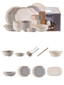 New Creative Luxury Dishes Set High Sense Of Home Use (Option: Mixed color-32pcs sets)