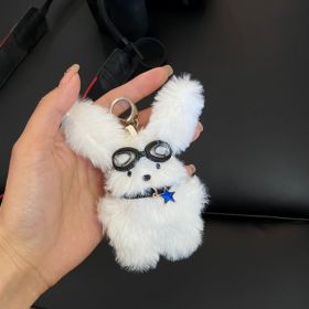 Fashion Pilot Long-haired Rabbit Keychain (Option: Pilot Bunny)