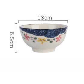 Household Underglaze Hand Painted Ceramic Rice Bowl (Option: Clear color-5inches)