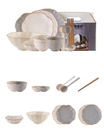 New Creative Luxury Dishes Set High Sense Of Home Use (Option: Mixed color-20pcs sets)