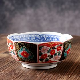 Japanese Ceramic Soup Plate Court Painting Retro Nostalgia (Option: 6inch lotus bowl063)