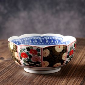 Japanese Ceramic Soup Plate Court Painting Retro Nostalgia (Option: 6inch lotus bowl064)