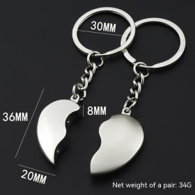 Creative Black And White Heart-shaped Keychain Stitching (Option: H666)