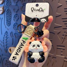 Original Resin Wood Carving Panda Keychain (Option: Flower Style-OPP Bag Packaging)