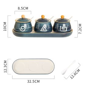Household Kitchen Condiment Pot Ceramic Suit (Option: Set D)