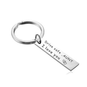 Family Affection Keychain Stainless Steel Automobile Hanging Ornament (Option: Aunt)
