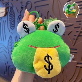 Creative Cartoon Plush Money Frog Coin Purse Keychain (Option: Yellow Tongue-OPP Bag Packaging)