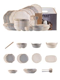 New Creative Luxury Dishes Set High Sense Of Home Use (Option: Mixed color-42pcs sets)