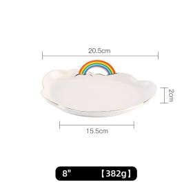 Rainbow Ceramic Breakfast Tableware Household High Value (Option: 8inch platter)