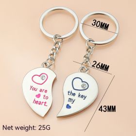 Creative Black And White Heart-shaped Keychain Stitching (Option: H260)