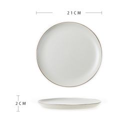 Beautiful Ceramic Dinner Plate Advanced Sense Of Micro Flaw (Option: Grey white stroke platter)