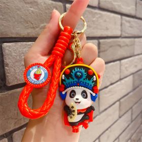 Fashionable Simple Panda Doll Keychain Pendant (Option: Face Changing)