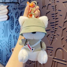 Cartoon Trendy Cool Puppy Plush Doll Keychain (Option: Beige-OPP Bag Packaging)