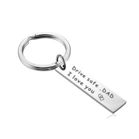Family Affection Keychain Stainless Steel Automobile Hanging Ornament (Option: Dad)