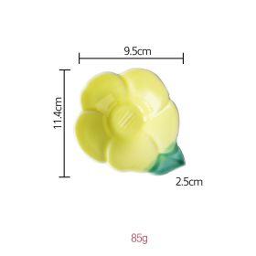 Ceramic Small Saucer Household Dipping Sauce Creative Personality Cute (Option: Yellow flower)
