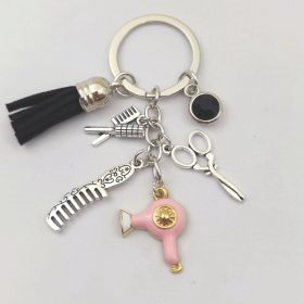 Tassel Black Diamond Mini Key Chain (Color: Pink)