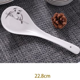 Bone China Dish Deep Plate Shallow Creative European Style (Option: Compact edition-Soup spoon 22.8CM)