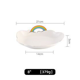 Rainbow Ceramic Breakfast Tableware Household High Value (Option: 8inch deep dish)