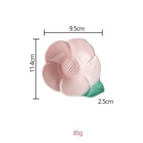 Ceramic Small Saucer Household Dipping Sauce Creative Personality Cute (Option: Pink flower)