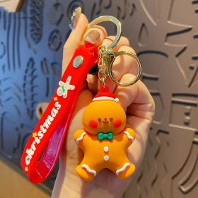 Cartoon Epoxy Santa Claus David's Deer Doll Keychain (Option: Gingerbread Man-OPP Bag Packaging)