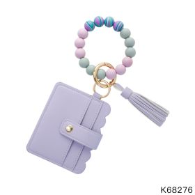 Silicone Bracelet Wrist Keychain Pendant (Option: K68276 Light Purple)