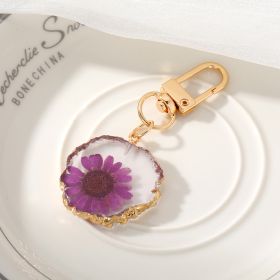 December Flower Keychain Pendants (Option: 10 Purple Daisy)