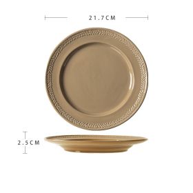 Beautiful Ceramic Dinner Plate Advanced Sense Of Micro Flaw (Option: Ear disc Yellow)