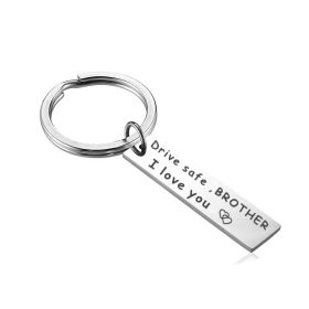 Family Affection Keychain Stainless Steel Automobile Hanging Ornament (Option: Brother)