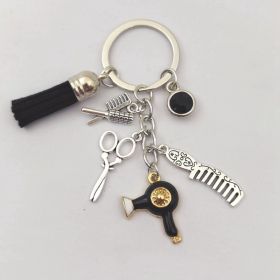 Tassel Black Diamond Mini Key Chain (Color: Black)