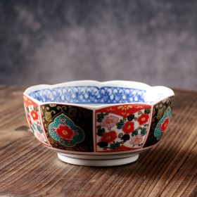 Japanese Ceramic Soup Plate Court Painting Retro Nostalgia (Option: 5inch lotus bowl063)