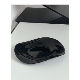 Black Wind Solid Color Niche Simple Irregular Ceramic Bowl (Option: Black-8.5inch shallow plate)