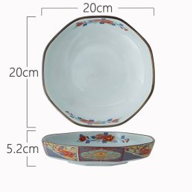 Ceramic Bowl Japanese Octagonal Tableware For Household Use (Option: A1358)