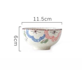Household Underglaze Hand Painted Ceramic Rice Bowl (Option: Colorful-4.5inches)