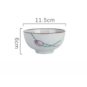 Household Underglaze Hand Painted Ceramic Rice Bowl (Option: Lotus-4.5inches)
