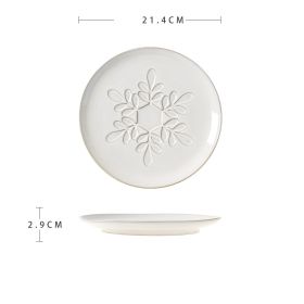 Beautiful Ceramic Dinner Plate Advanced Sense Of Micro Flaw (Option: Snowflake Platter)
