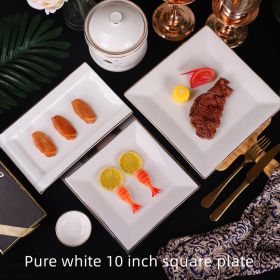 Fried Rice Plate Hotel Cold Dishes Square (Option: Pure white-10inches)